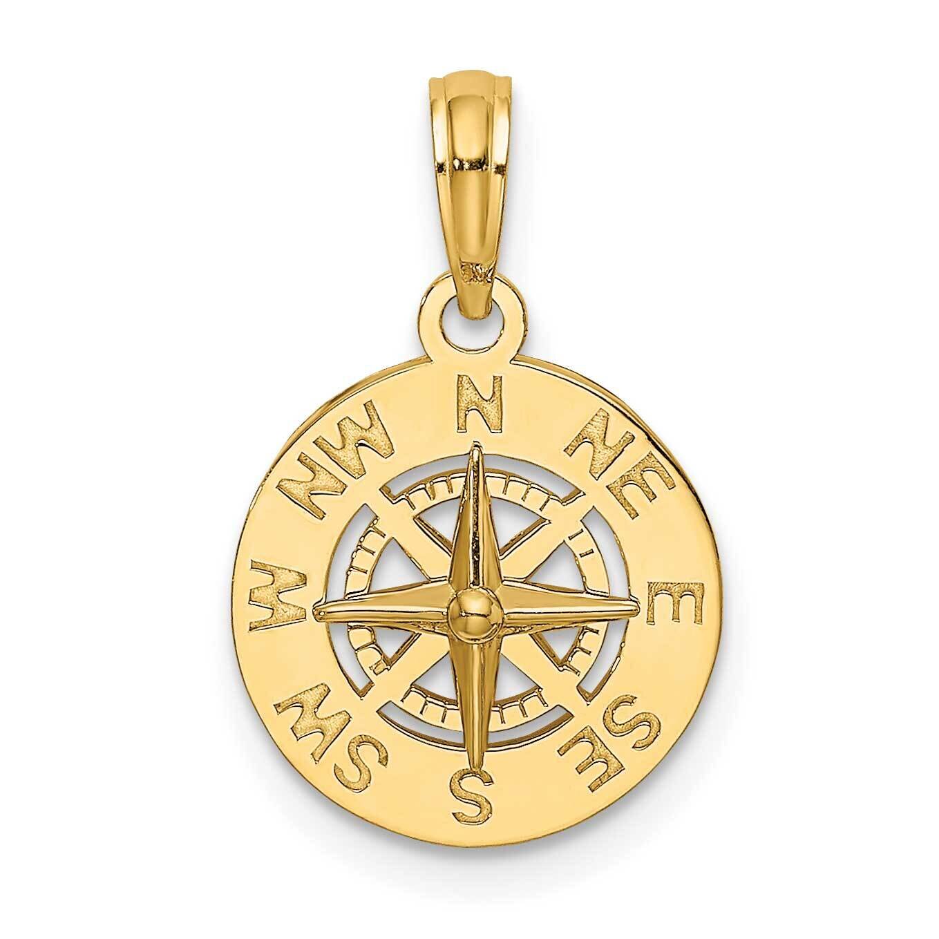 Mini Nautical Compass Charm 14k Gold K7894, MPN: K7894, 637218185184