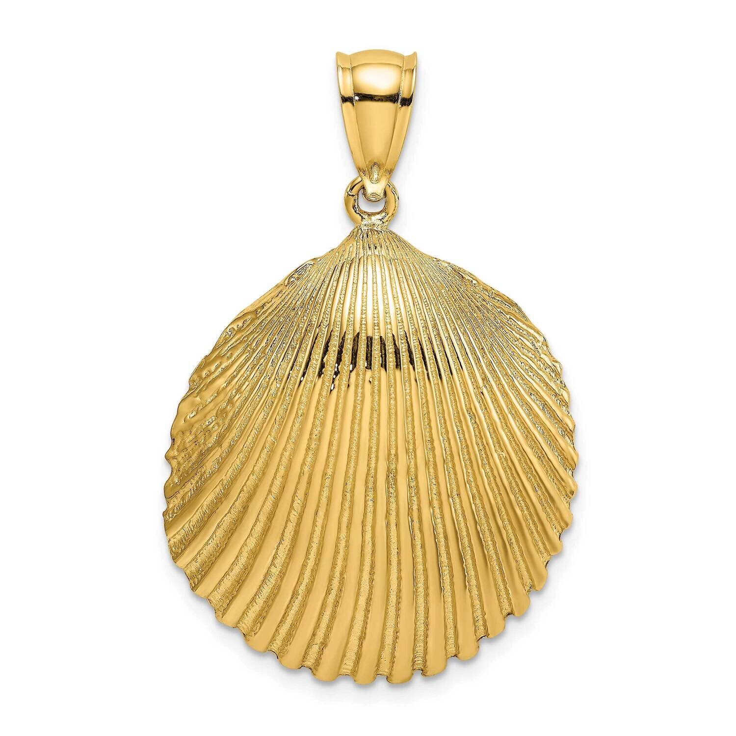 Textured Scallop Shell Charm 14k Gold 2-D K7900, MPN: K7900, 637218044238
