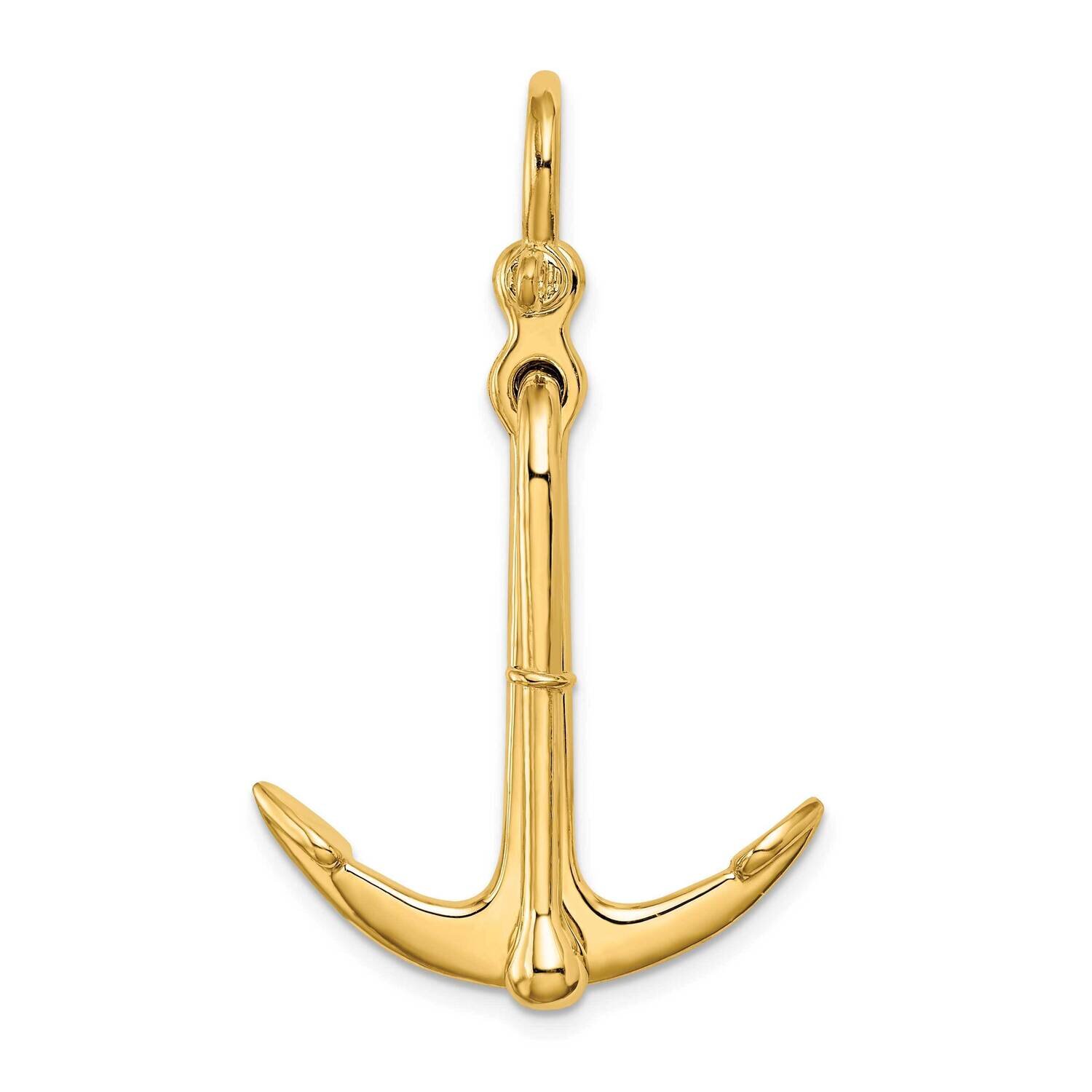 Anchor 2 Piece Moveable Charm 14k Gold 3-D Polished K7905, MPN: K7905, 63721804425