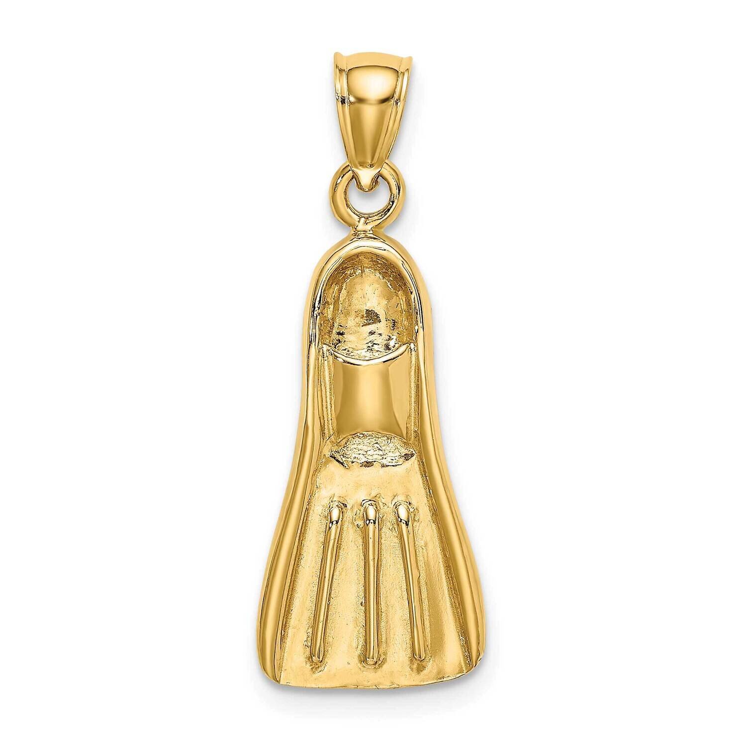 Scuba Flipper Charm 14k Gold 3-D K7906, MPN: K7906, 637218044306