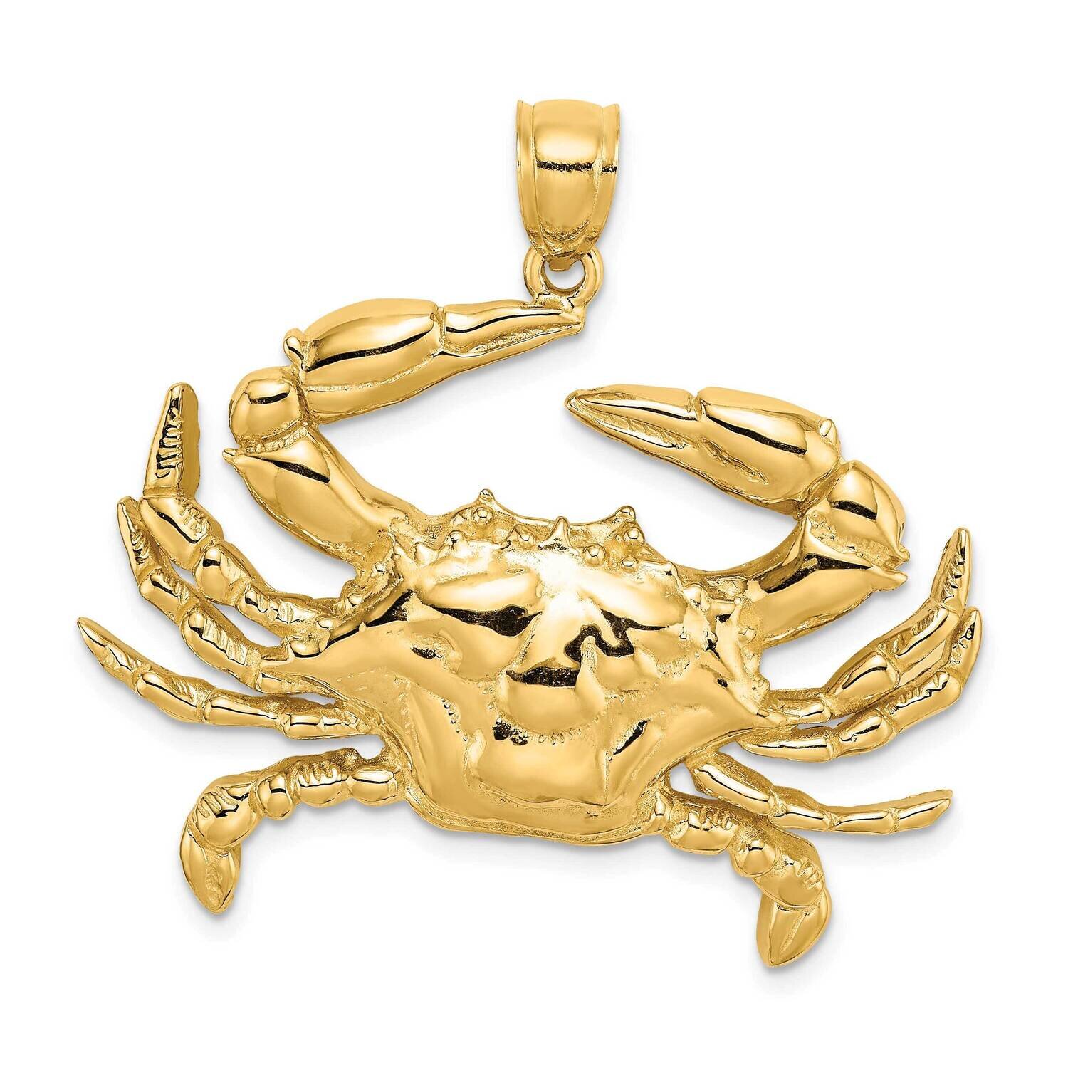 Blue Crab Charm 14k Gold 2-D K7910, MPN: K7910, 637218044825
