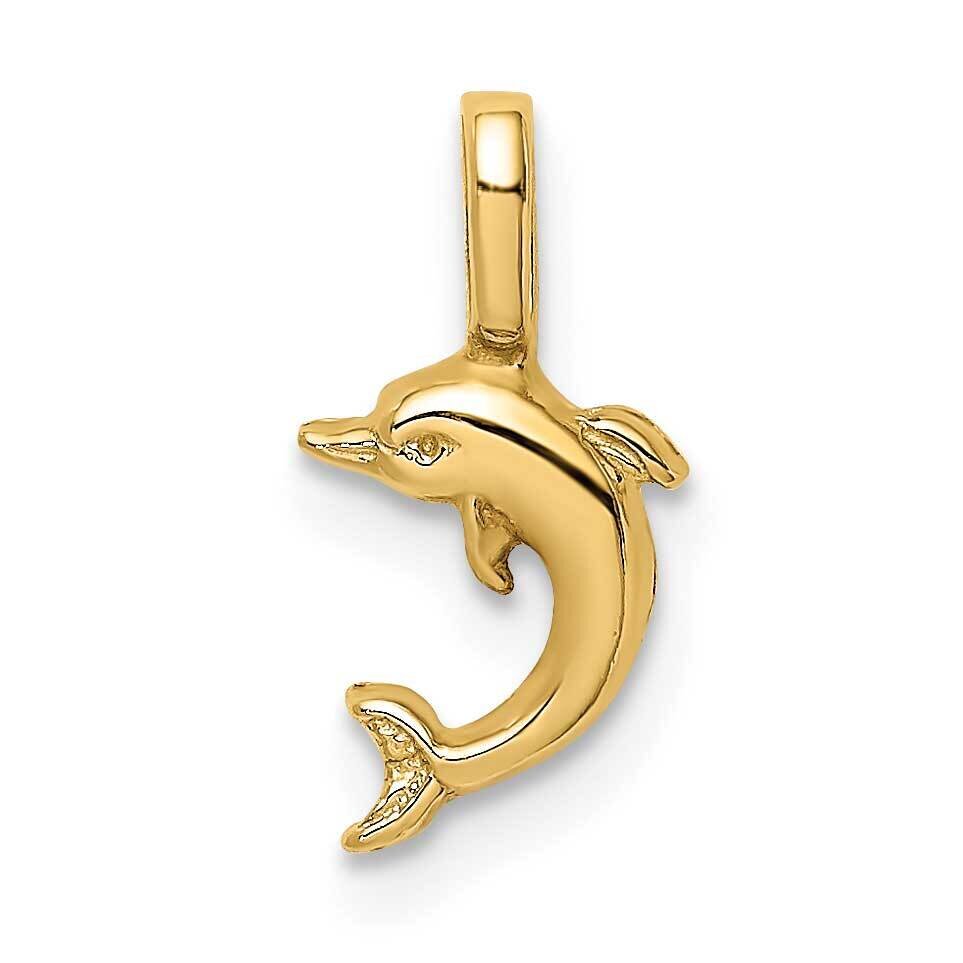 Mini Jumping Dolphin with Fixed Bail Charm 14k Gold K7939, MPN: K7939, 637218047598