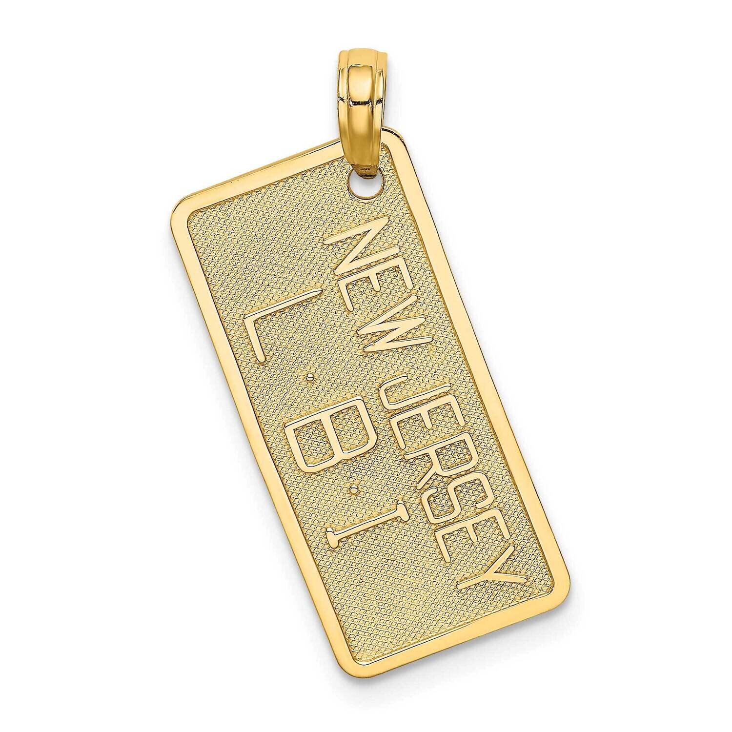 Nj-Lbi License Plate Charm 14k Gold Textured K7944, MPN: K7944, 637218129706