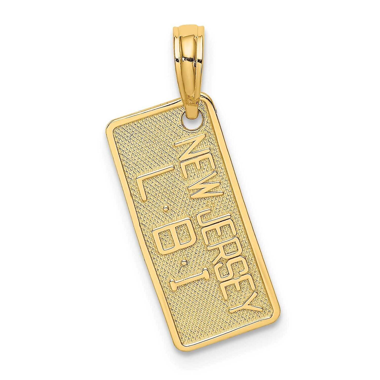 Nj-Lbi License Plate Charm 14k Gold Textured K7945, MPN: K7945, 637218129713