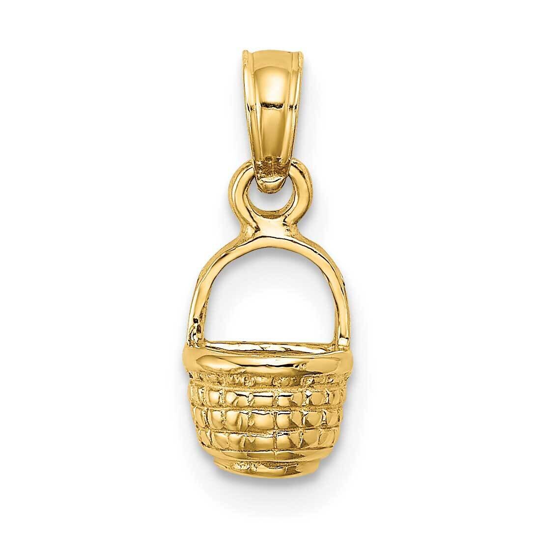 Flat Back Mini Basket Charm 14k Gold 2-D K7947, MPN: K7947, 637218048137