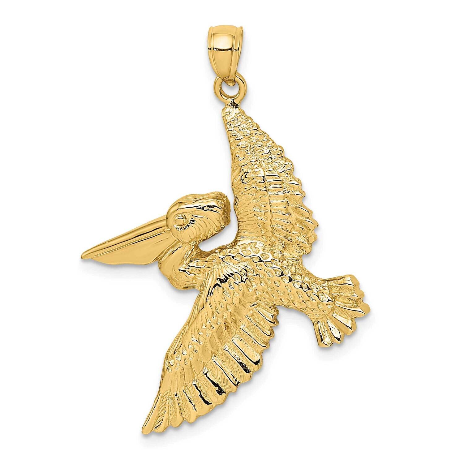 Flying Pelican Charm 14k Gold 2-D K7948, MPN: K7948, 637218048144