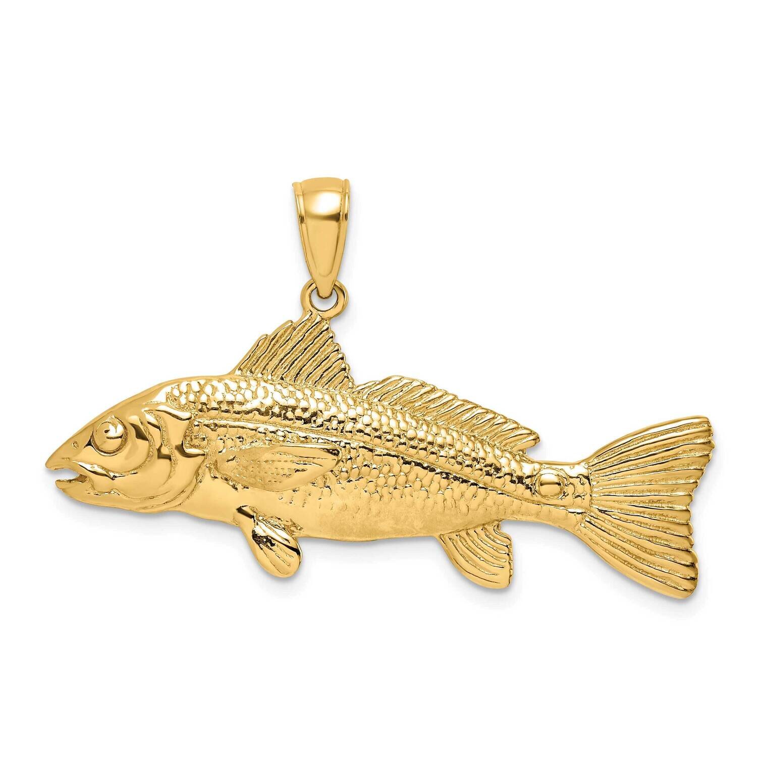 Red Fish Charm 14k Gold 3-D K7968