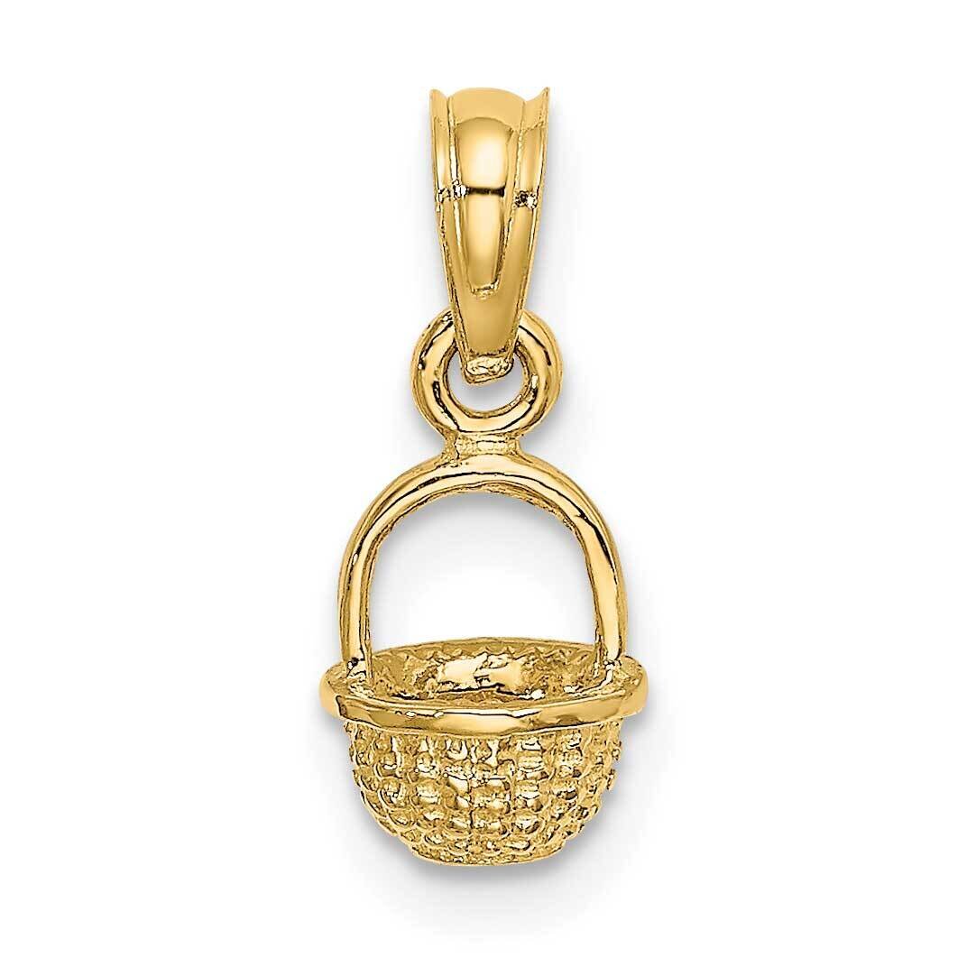 Mini Basket Charm 14k Gold 3-D K7985