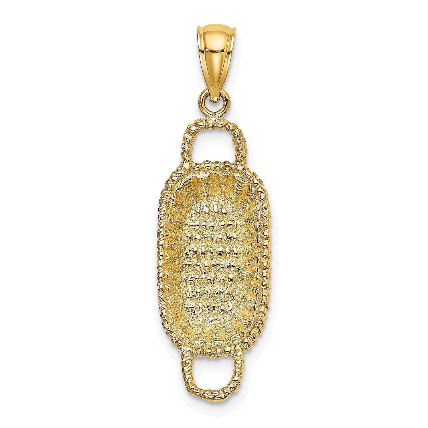 2 Handles Rectangular Basket Charm 14k Gold 3-D K7987, MPN: K7987, 637218051069
