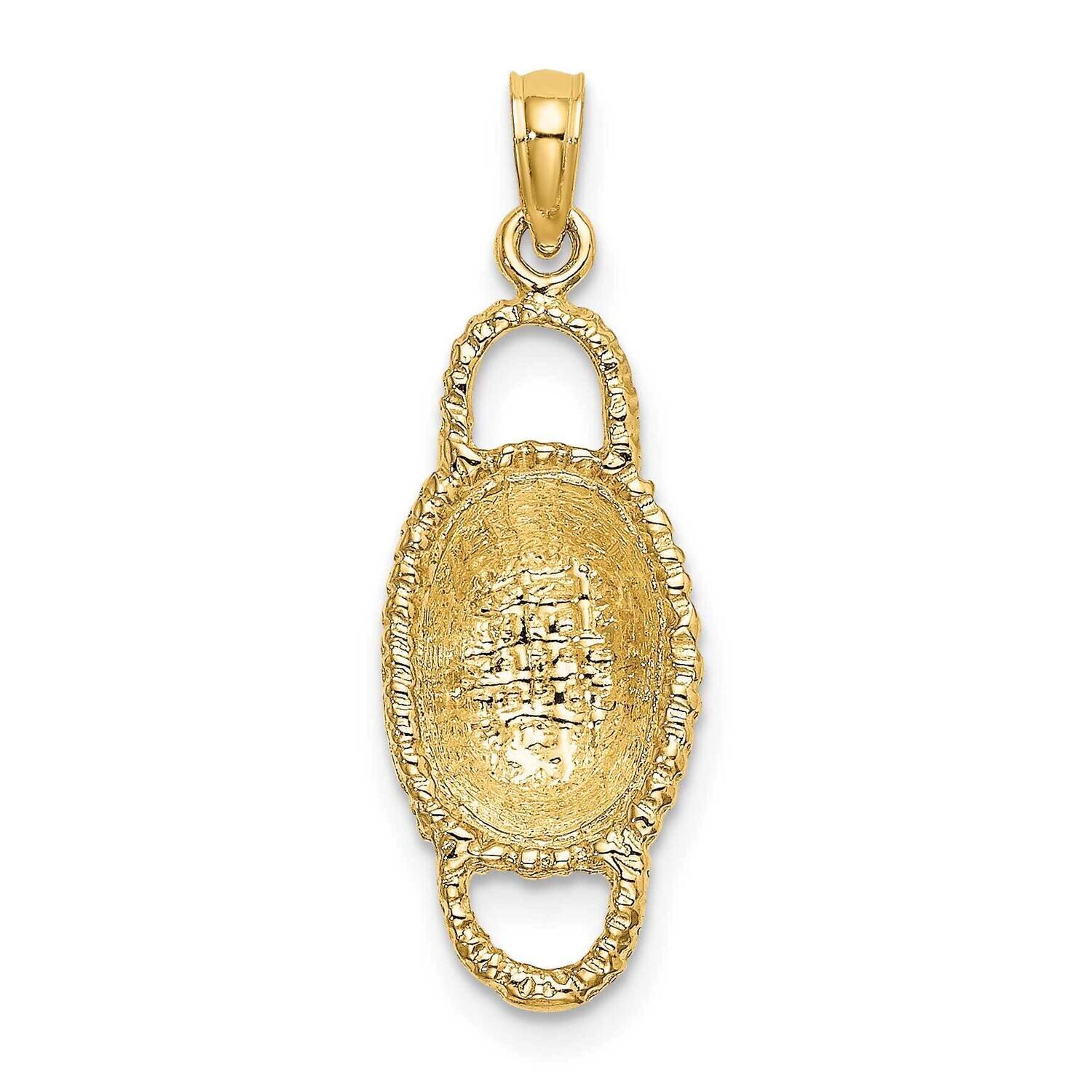 2 Handles Oval Basket Charm 14k Gold 3-D K7988, MPN: K7988, 637218051076