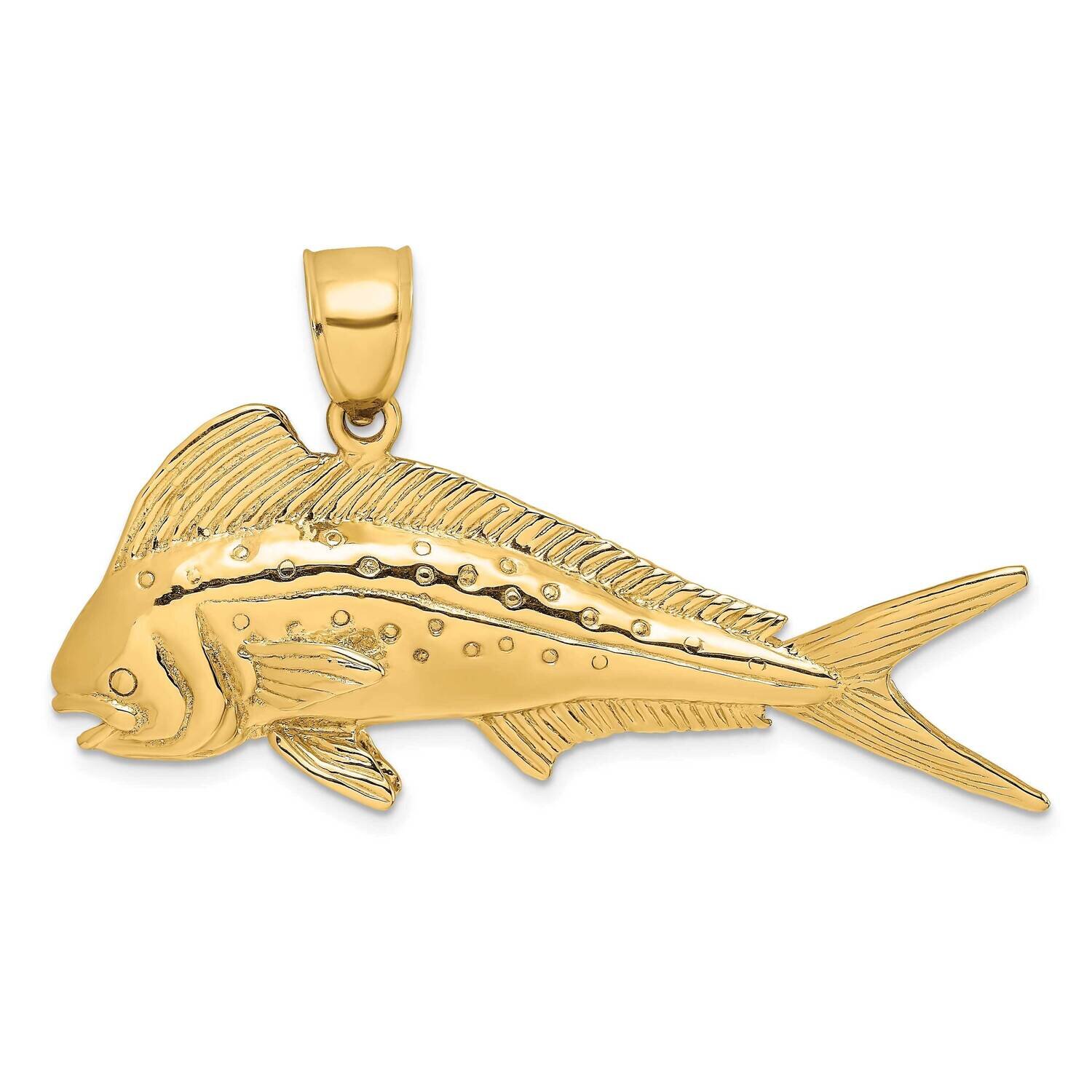 Female Dorado (Mahi-Mahi) Charm 14k Gold 3-D K8016