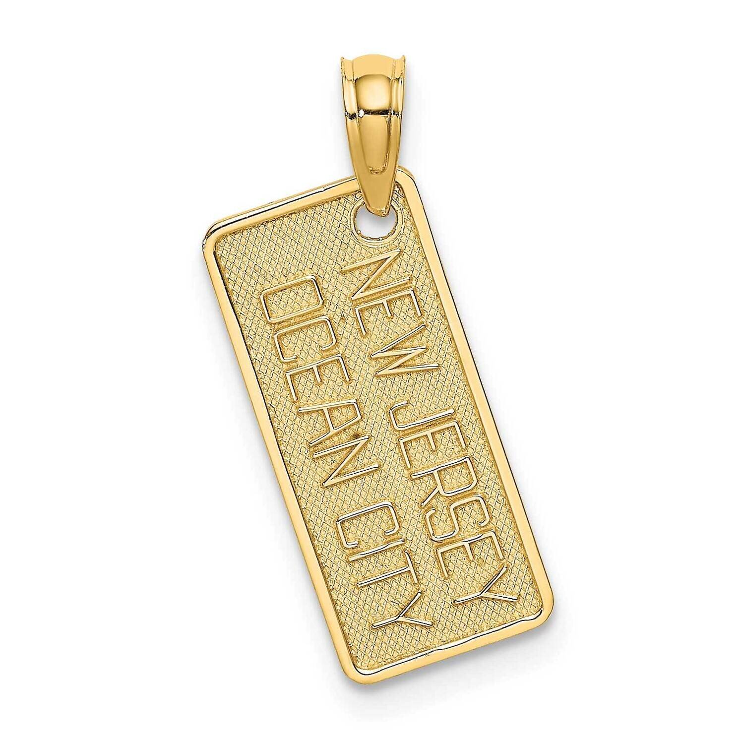 Texture Small Ocean City Nj License Plate Charm 14k Gold K8018, MPN: K8018, 637218133024