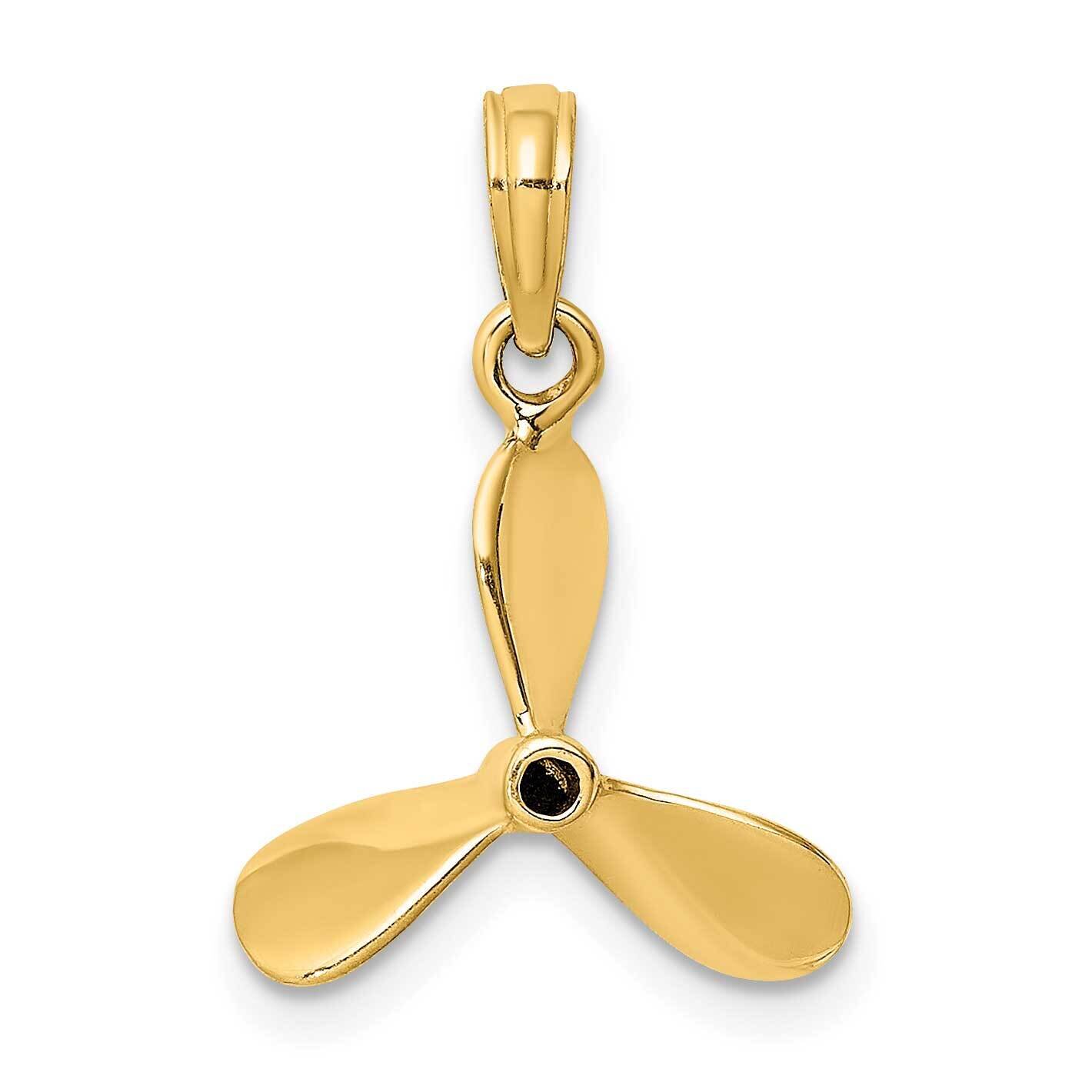 3 Blades Propeller Charm 14k Gold 3-D K8064, MPN: K8064, 637218060245