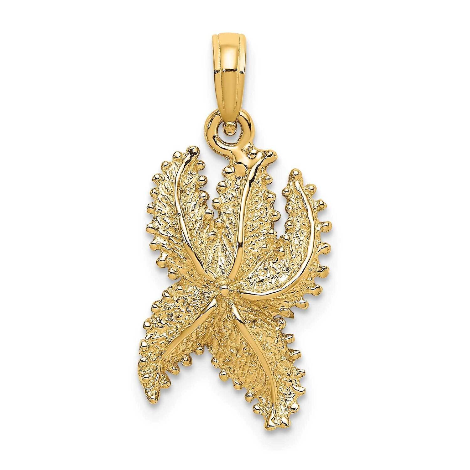 Starfish Charm 14k Gold Textured K8068, MPN: K8068, 637218060610