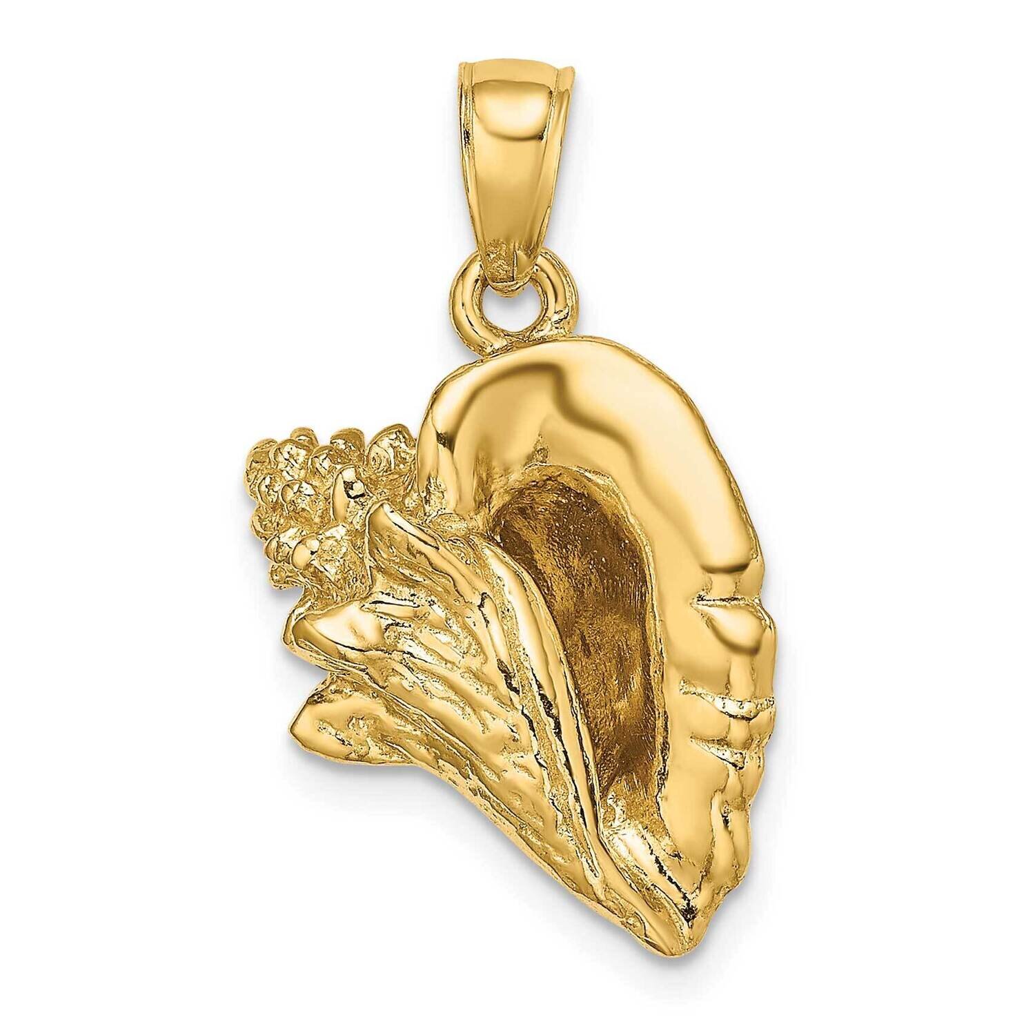 Conch Shell Charm 14k Gold 3-D K8073, MPN: K8073, 637218060672