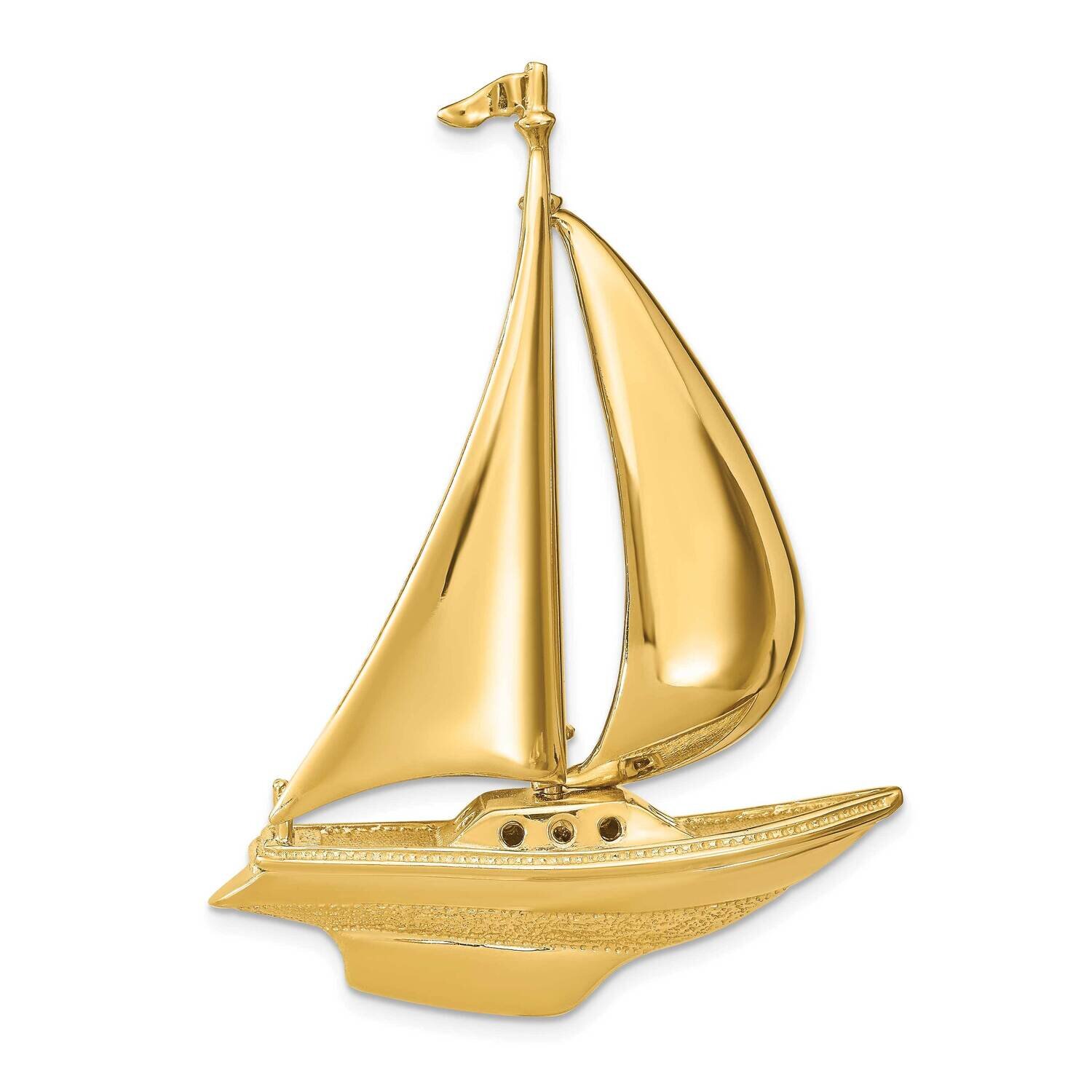 Moveable Sailboat Slide 14k Gold K8091