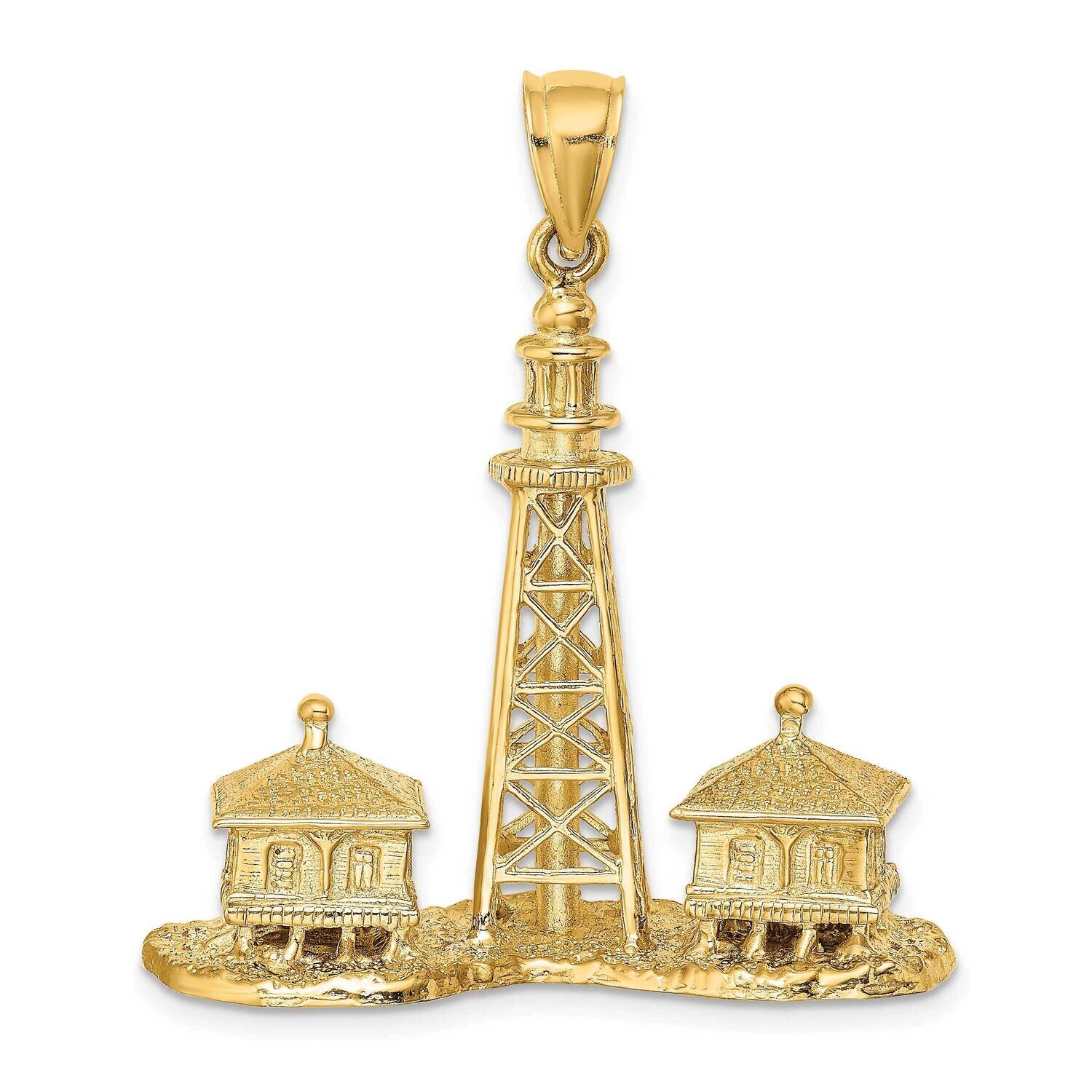 Sanibel Island Lighthouse Charm 14k Gold 3-D K8124, MPN: K8124, 637218066780