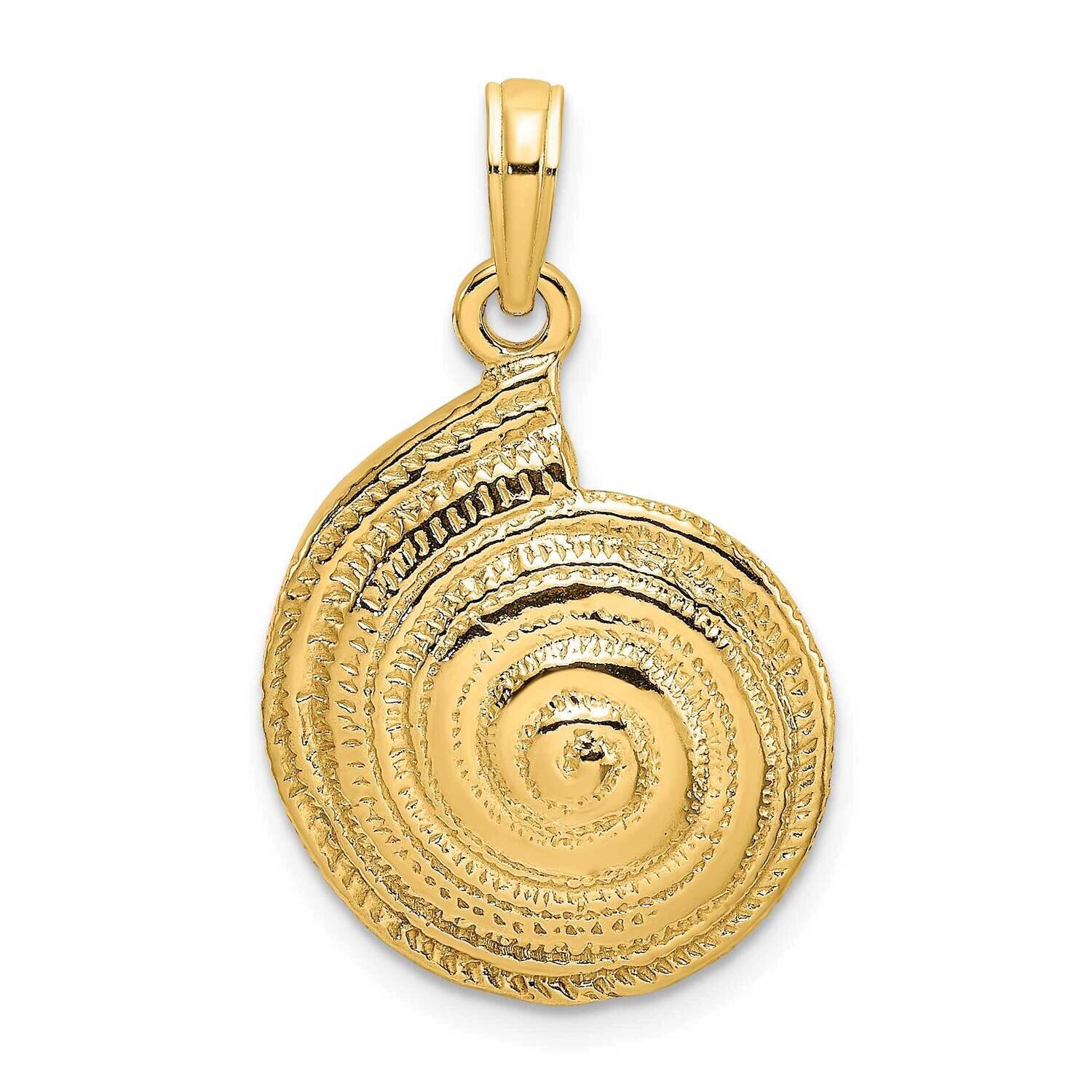 Textured Pearl Troca Spiral Charm 14k Gold 2-D K8135, MPN: K8135, 883957955315