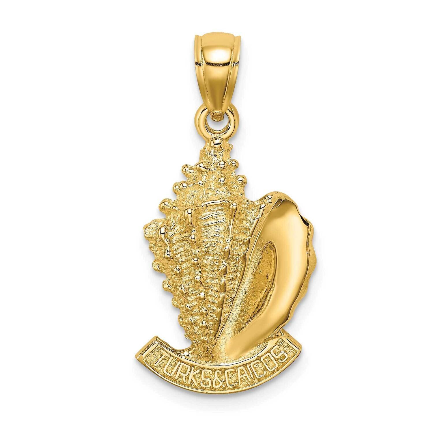 Turks Caicos Under Conch Shell Charm 14k Gold 2-D K8156, MPN: K8156, 637218076772
