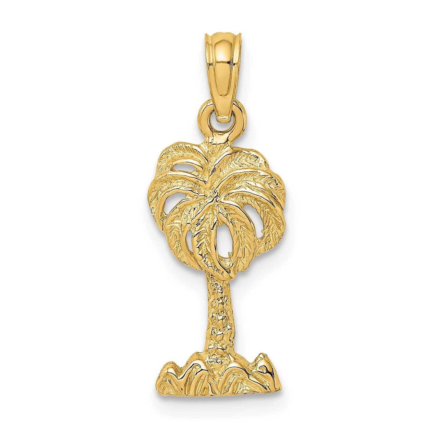 Palm Tree Charm 14k Gold 2-D K8173, MPN: K8173, 637218086672