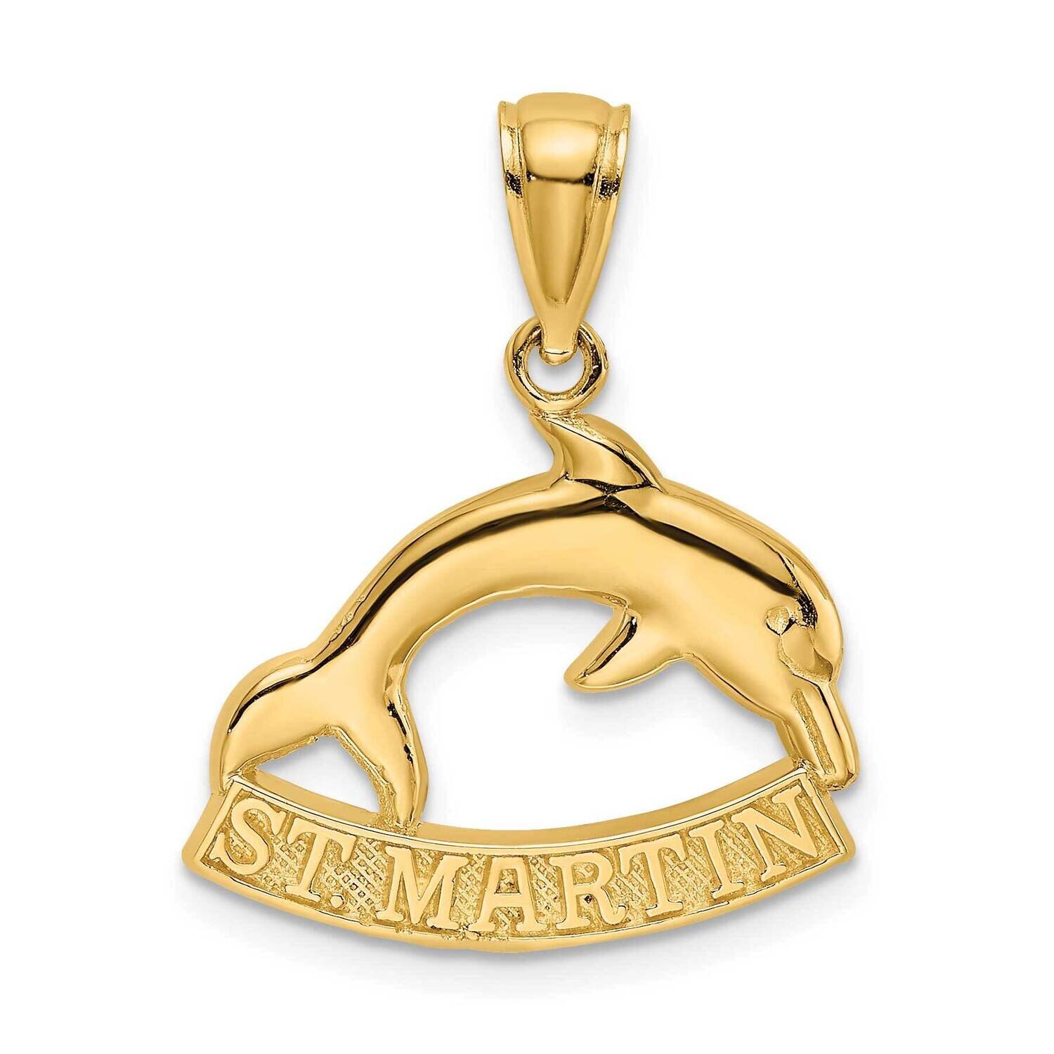 St. Martin Under Dolphin Charm 14k Gold 2-D K8174, MPN: K8174, 637218088638