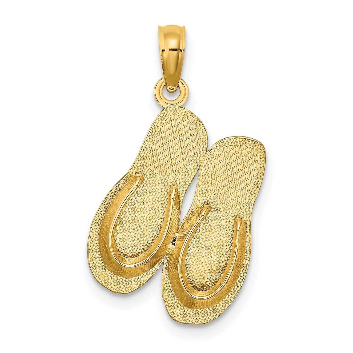 Large Key West Double Flip Flop Charm 14k Gold K8176, MPN: K8176, 637218088683