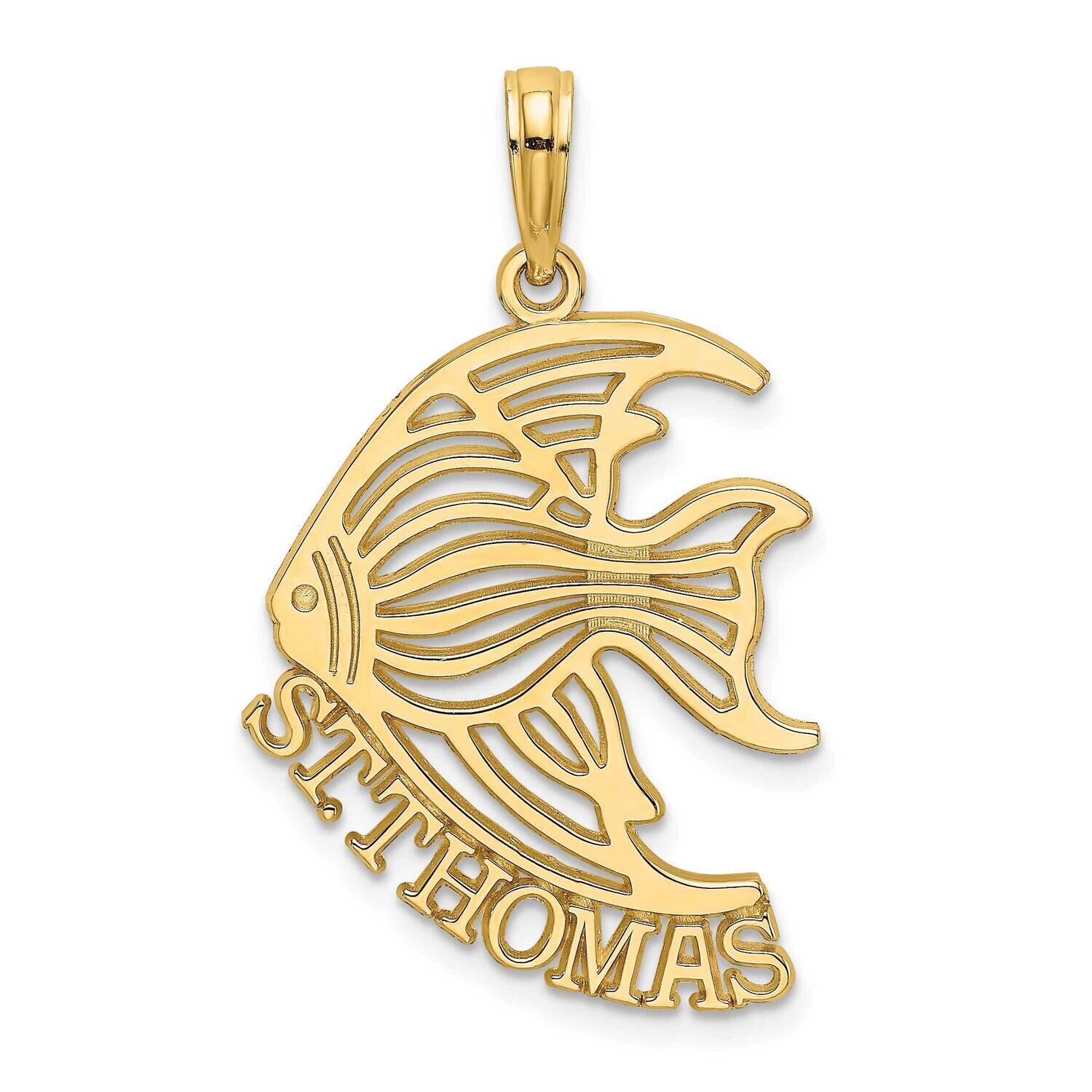St. Thomas Under Angelfish Charm 14k Gold Polished K8188, MPN: K8188, 637218088874