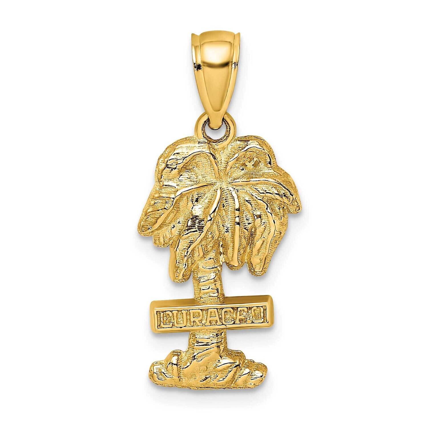 Curacao On Palm Tree Charm 14k Gold 2-D K8203, MPN: K8203, 637218089000