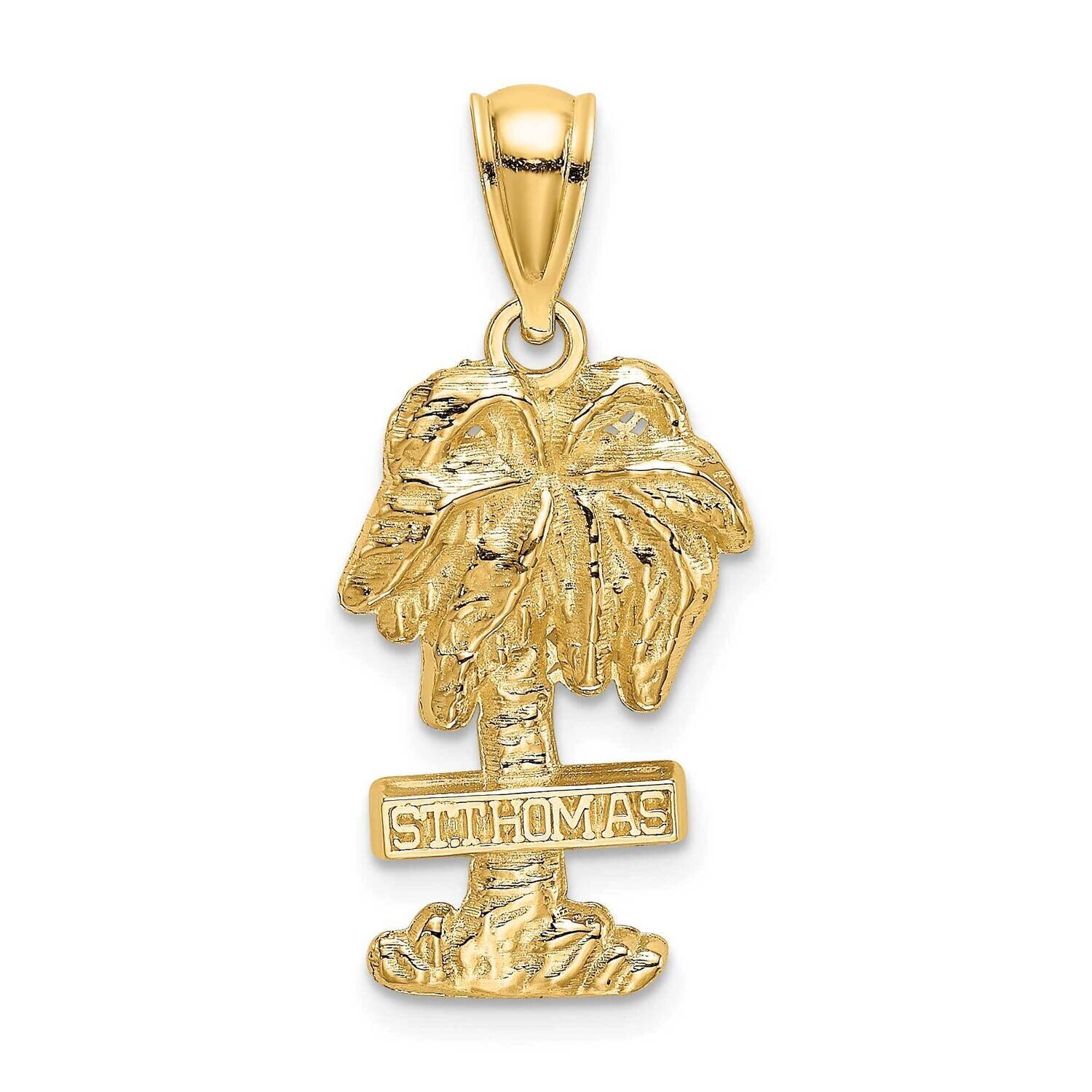 St. Thomas On Palm Tree Charm 14k Gold 2-D K8207, MPN: K8207, 637218089093