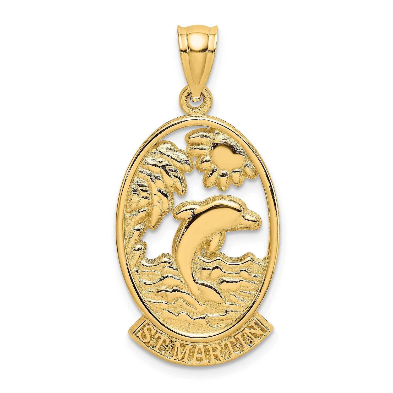 St. Martin with Dolphin Sunset Charm 14k Gold K8248, MPN: K8248, 637218096091