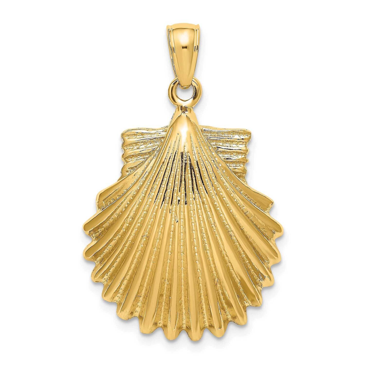Scallop Shell Charm 14k Gold Polished K8252, MPN: K8252, 637218098644