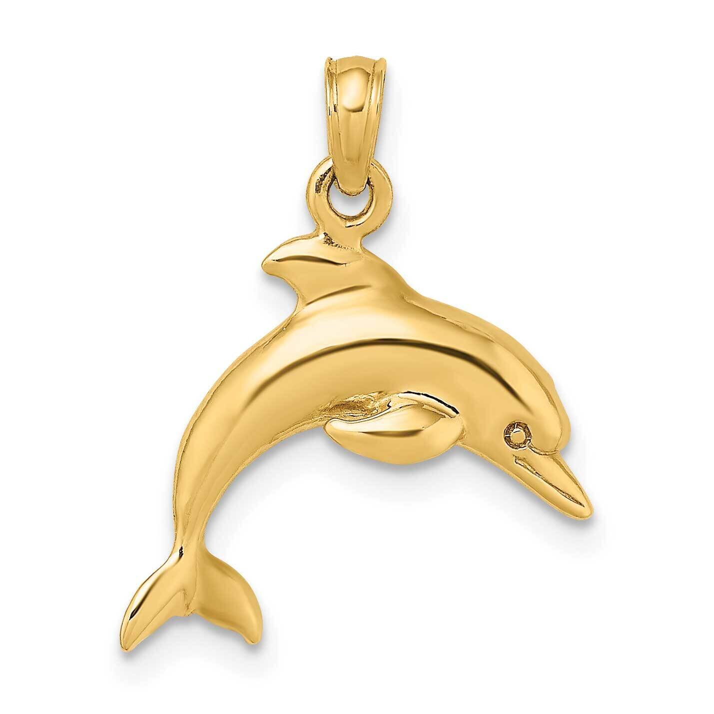 Dolphin Jumping Charm 14k Gold 3-D K8255, MPN: K8255, 637218099818