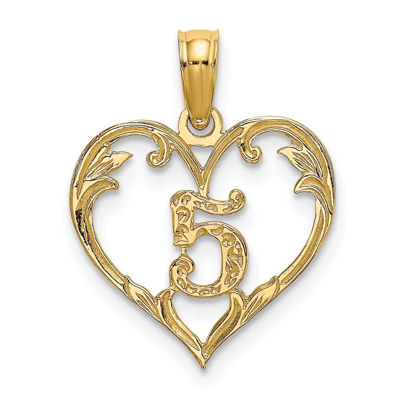 5 Inside Heart Charm 14k Gold K8281, MPN: K8281, 637218014170