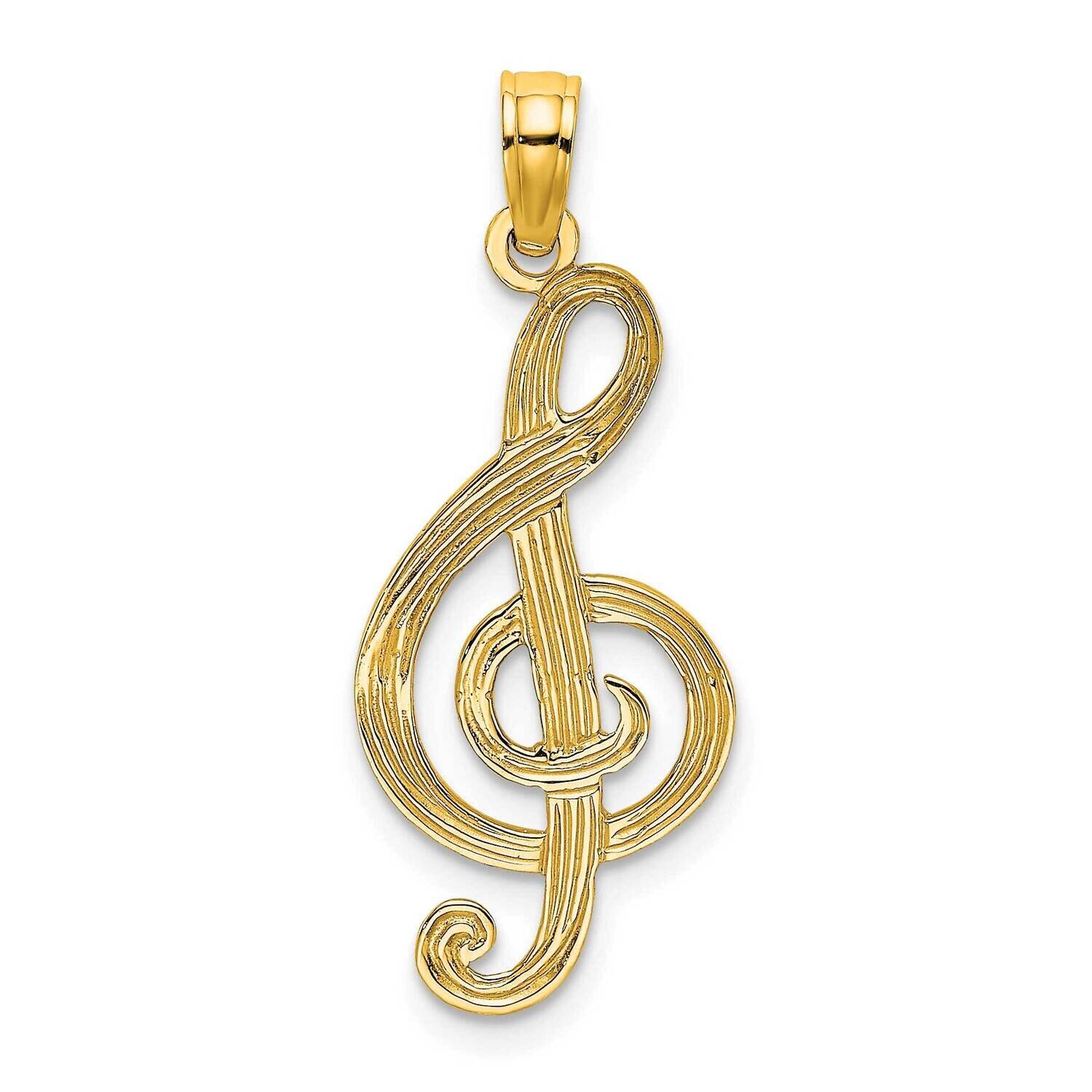 Music Clef Note Charm 14k Gold K8313