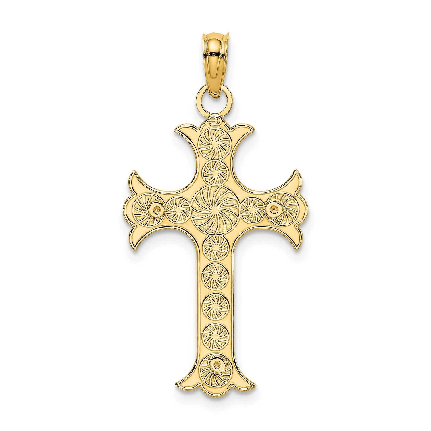 Double Sided Engraved Cross Charm 14k Gold K8325, MPN: K8325, 637218015801