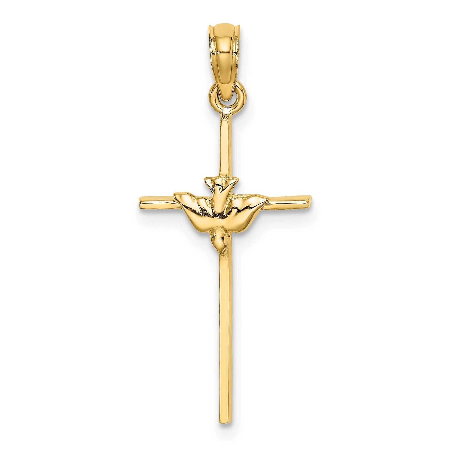 Dove On Stick Cross Charm 14k Gold K8330, MPN: K8330, 637218015863