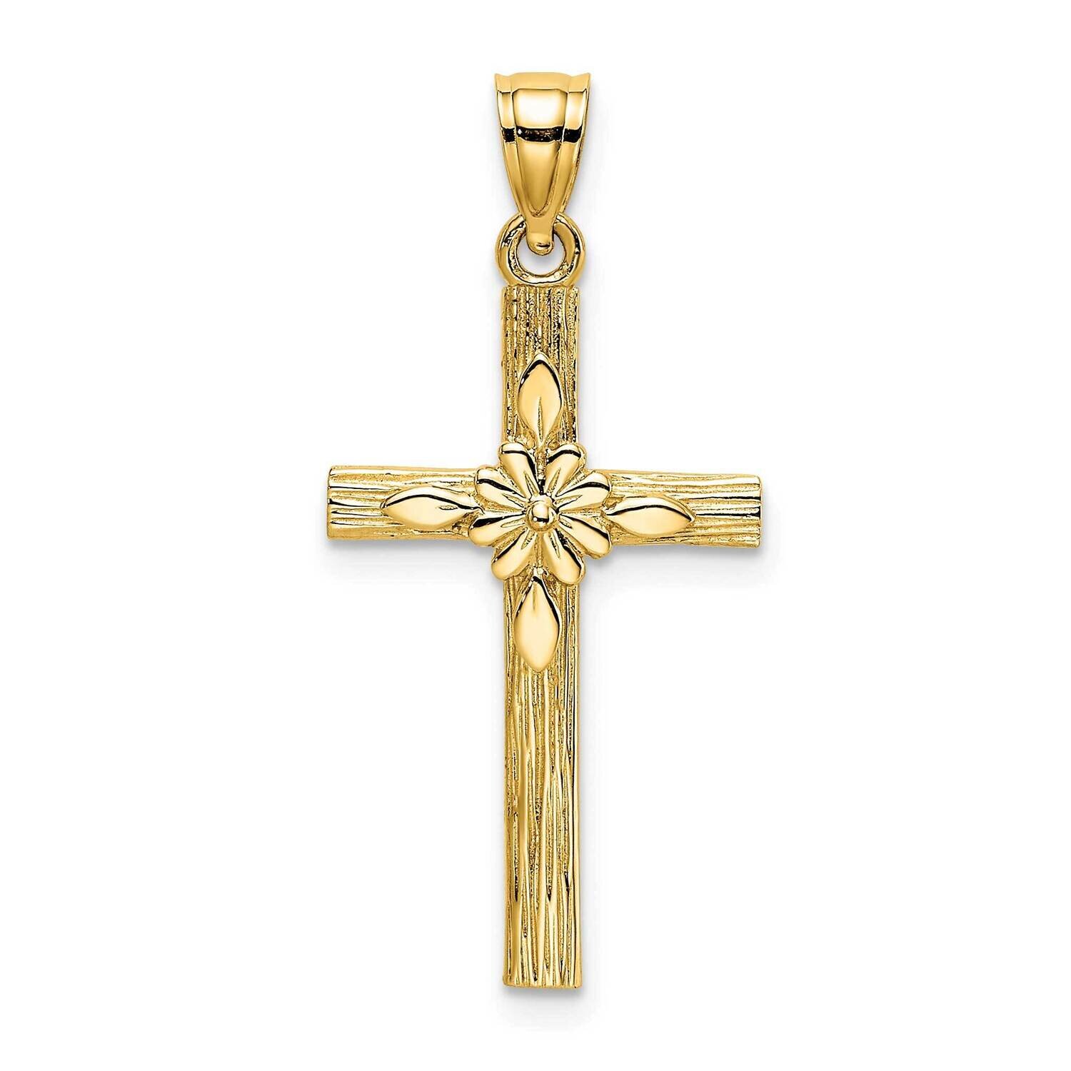 Cross with Flower Charm 14k Gold K8336