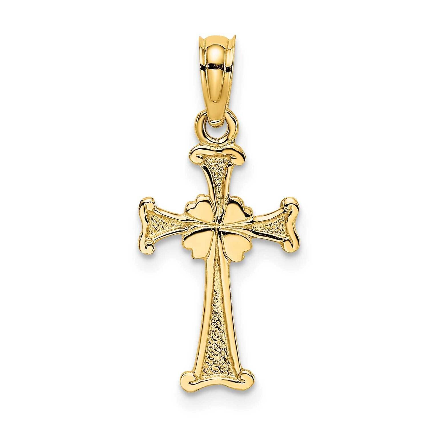 4-Leaf Clover Cross Charm 14k Gold K8337, MPN: K8337, 637218015948