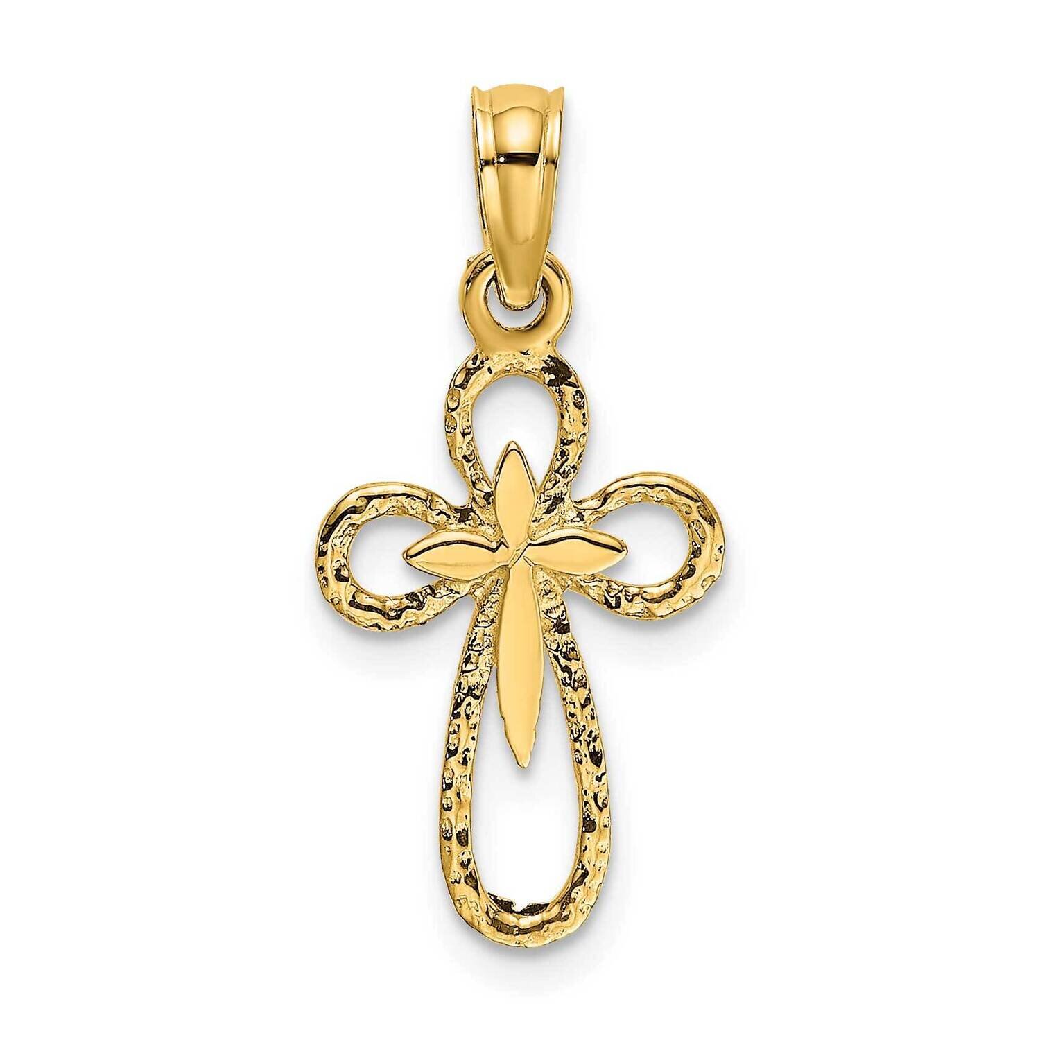 Cross with Small Interior Cross Charm 14k Gold Cut-out K8338, MPN: K8338, 637218015955