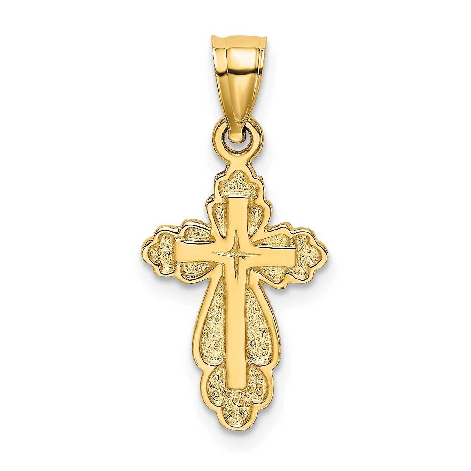 Textured Cross Charm 14k Gold Solid Polished K8340, MPN: K8340, 637218015979