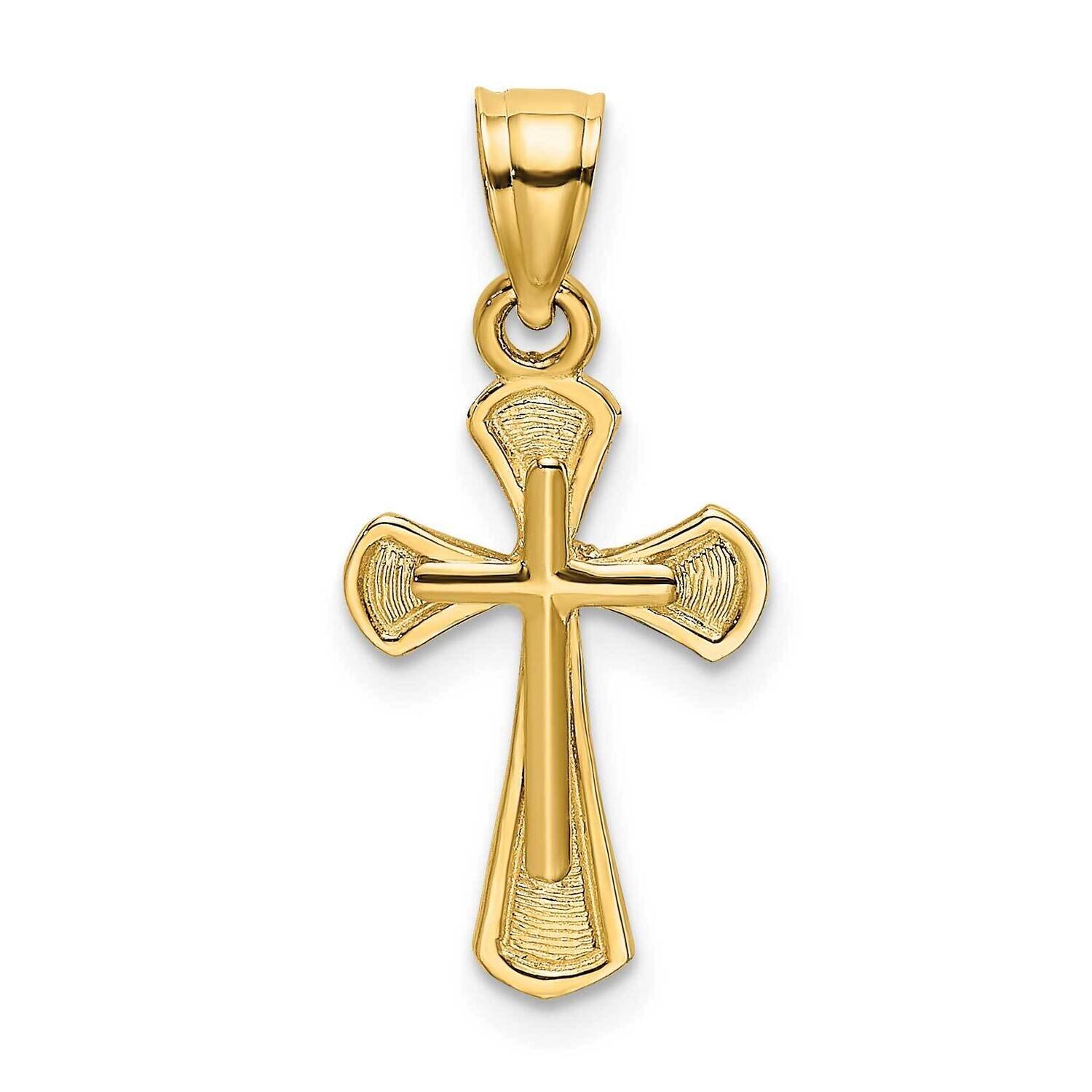 Textured Cross Charm 14k Gold Solid K8349