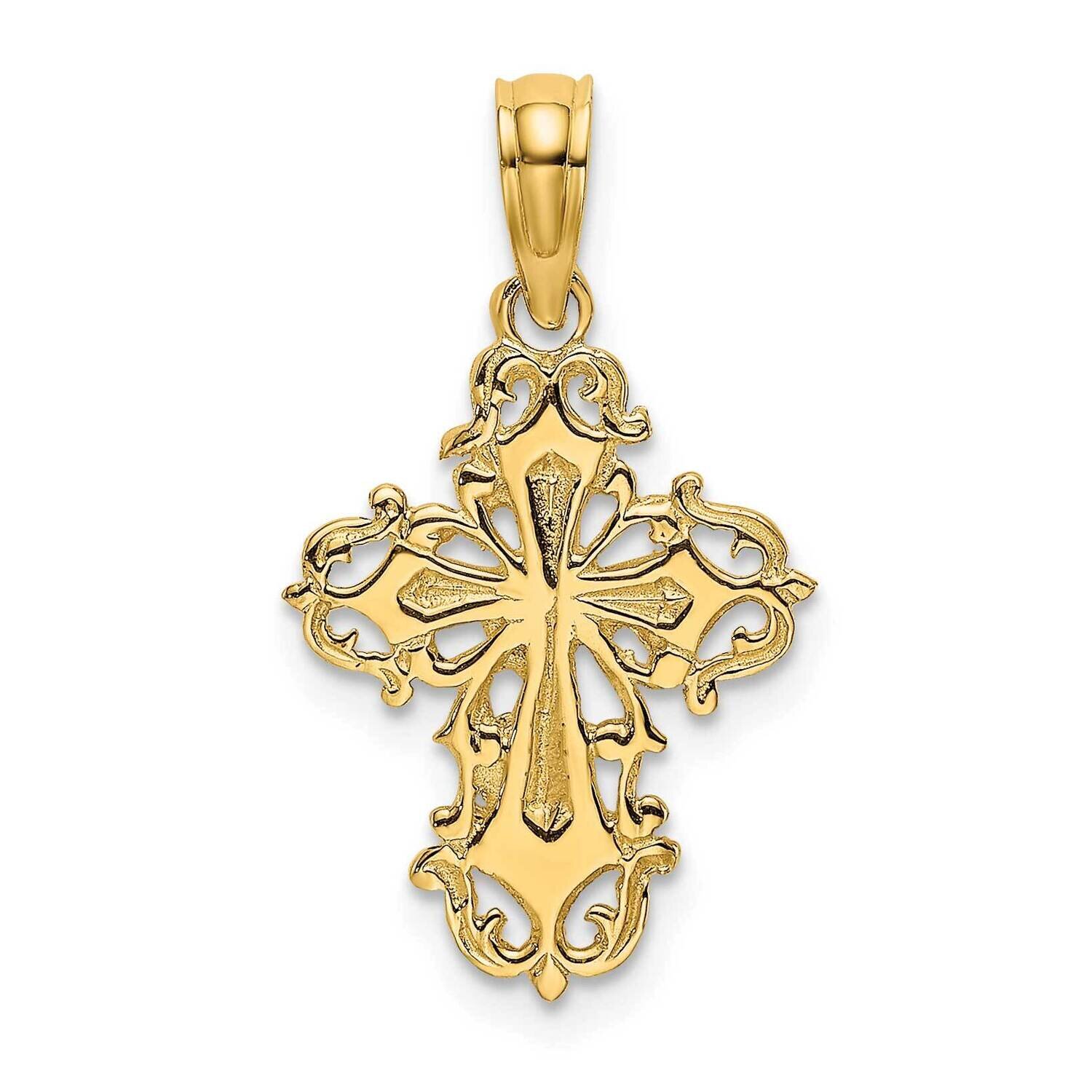 Delicate Cross Charm 14k Gold Cut-out K8352, MPN: K8352, 637218016143
