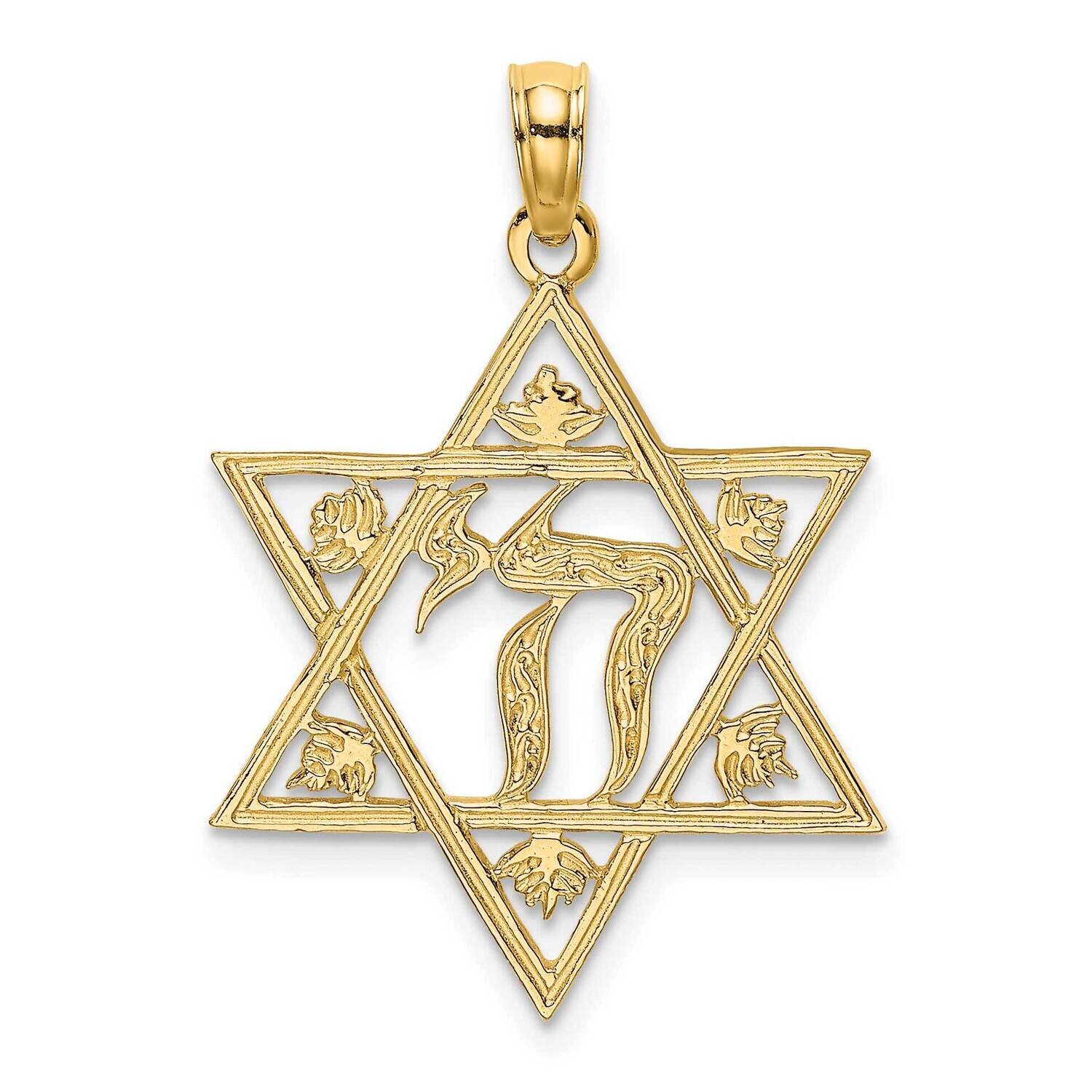 Star of David Charm 14k Gold Textured K8359, MPN: K8359, 637218016259