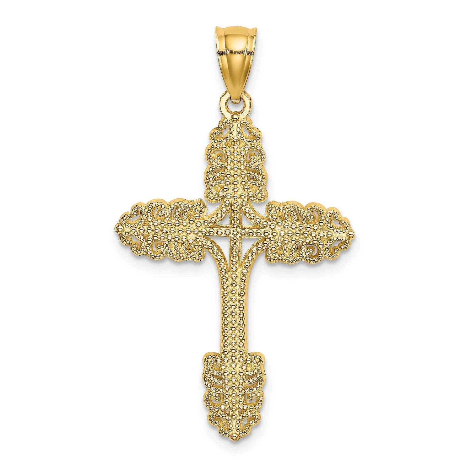 Beaded Cross Charm 14k Gold K8361, MPN: K8361, 637218016303