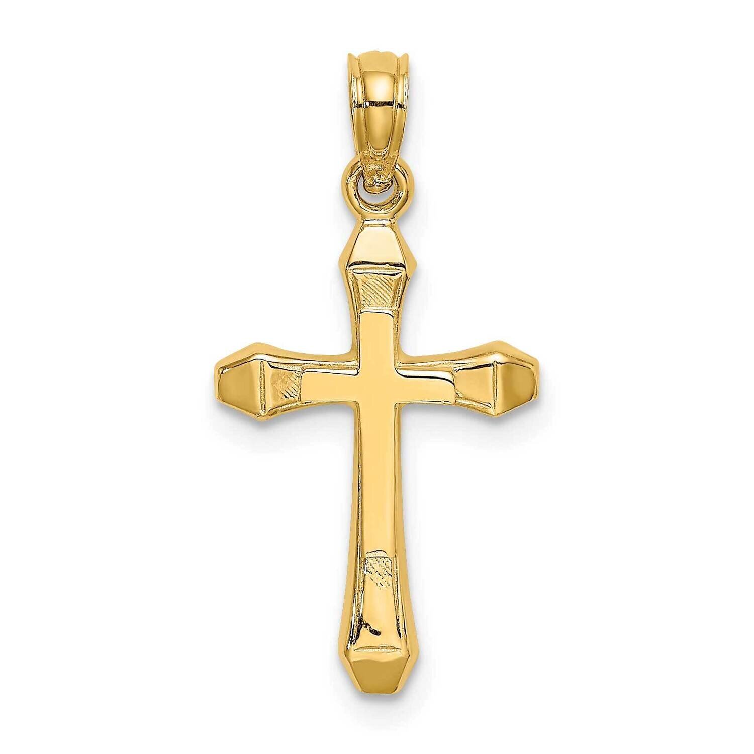 Cross Charm 14k Gold Polished &amp; Engraved K8370, MPN: K8370, 637218016396