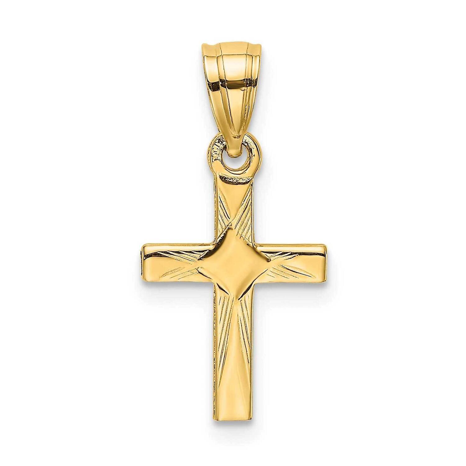 Diamond Shape Center Mini Cross Charm 14k Gold K8373, MPN: K8373, 637218016433