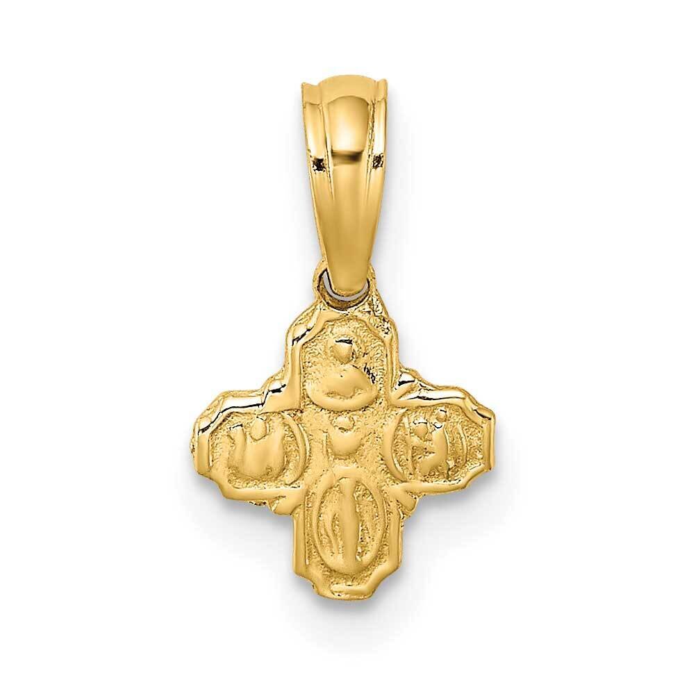 Mini 4 Way Religious Medal Hp Engraved 14k Gold K8378