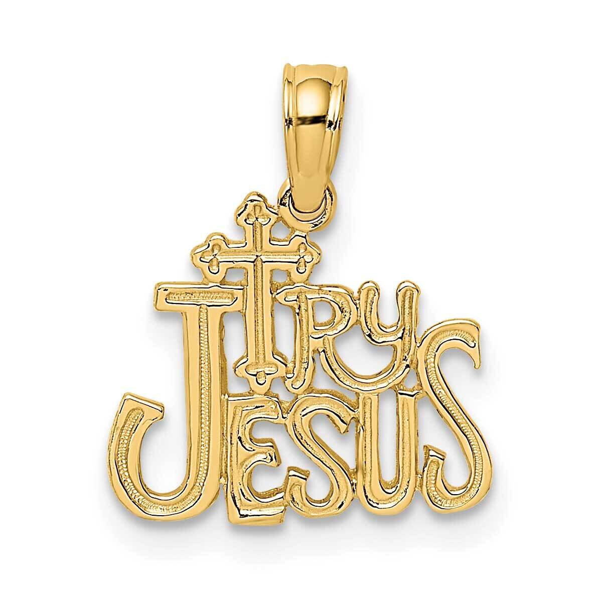 Try Jesus Charm 14k Gold Polished &amp; Engraved K8380, MPN: K8380, 637218016617