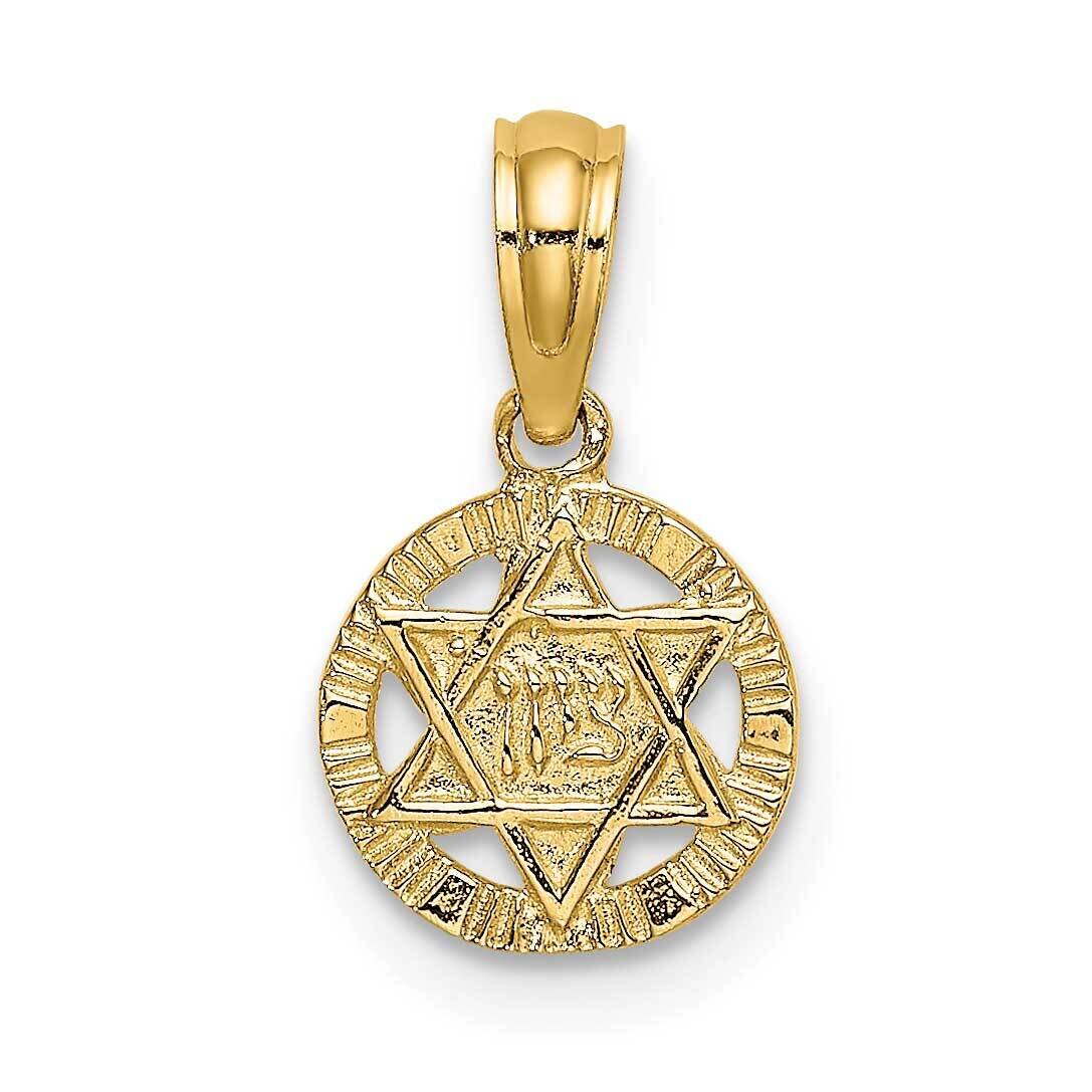 Engraved Star of David Charm 14k Gold K8387