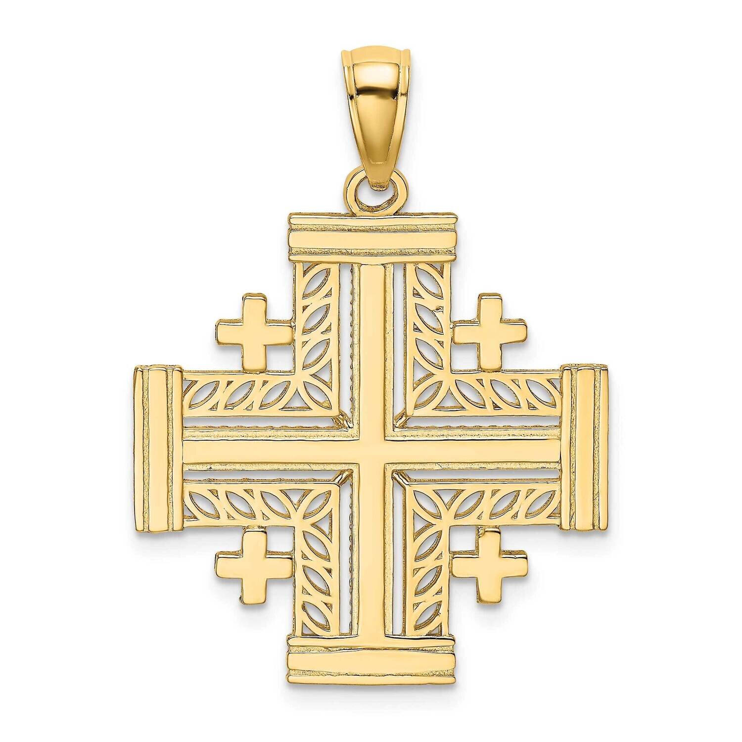 Jerusalem Cross (Crusader&#39;S Cross) Charm 14k Gold Cut-out K8406